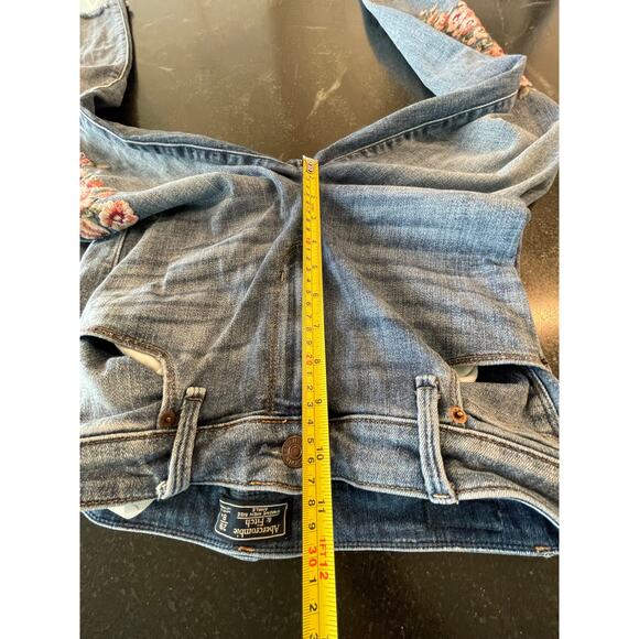 Abercrombie & Fitch Simone Hi-rise Ankle embroidered BOHO jean 29 8R - Picture 7 of 8